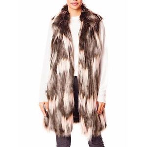 NWOT Donna Salyers Fabulous Furs Long Vest, Size XS